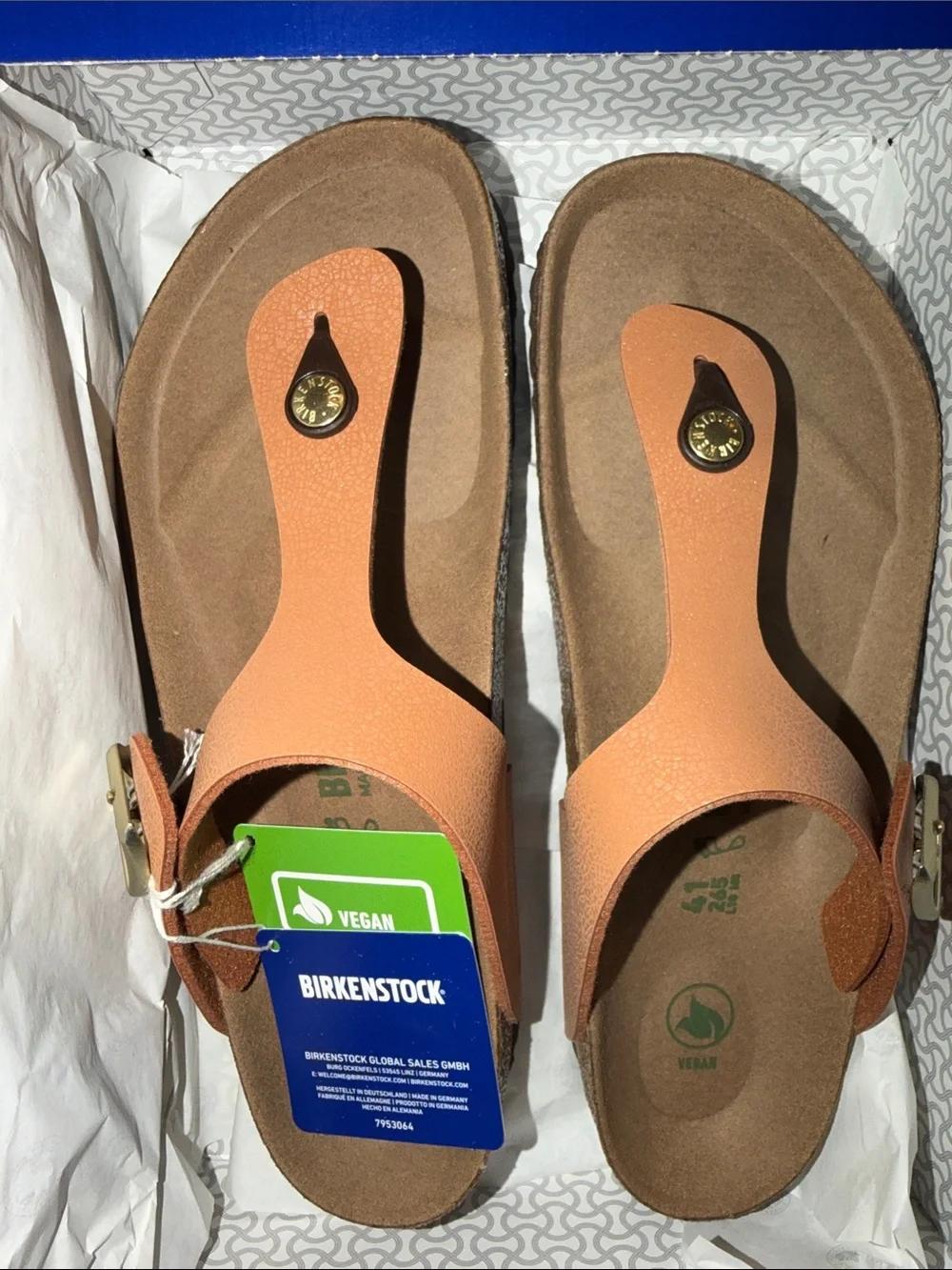 Birkenstock Vegan Tan Brown Thong Sandals